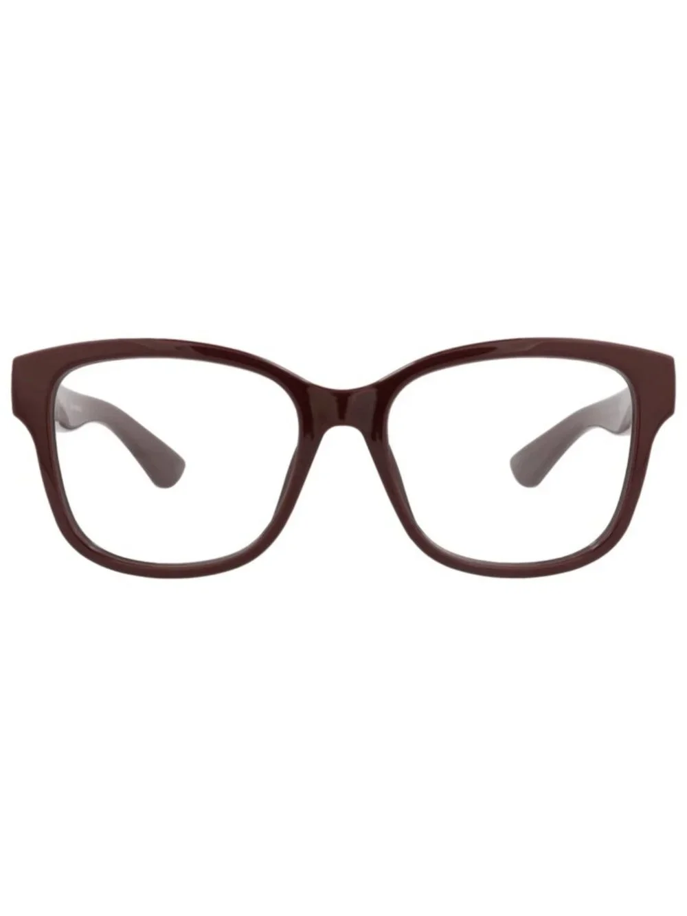 New Gucci Women's Eyeglasses Square Rectangle Injection Frame Red Red